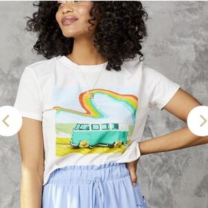 Altar'd State Volkswagen Bus on the Beach Tee Shirt Sz S w MEASUREMENTS